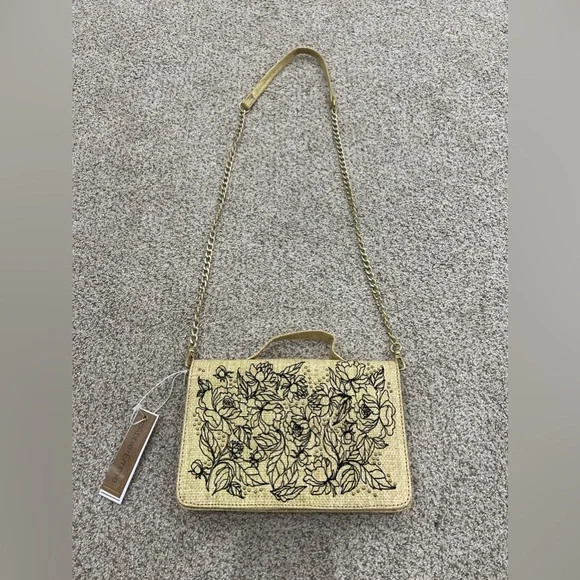 NWT Abbie Emmie Woven Embroidered/Embellished Crossbody Bag - Picture 6 of 8